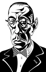 Igor Stravinsky - karikatuur van de Russische componist 17 juni 1882 - 6 april 1971